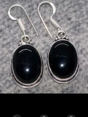 Black Onyx Gemstone 925 Sterling Silver Handmade Drop Dangle Earrings